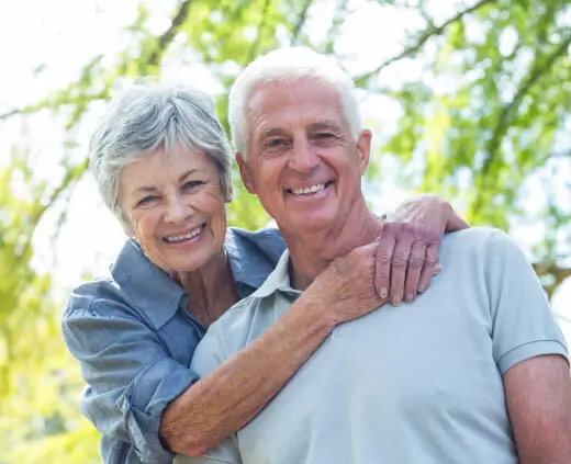 Smiling senior couple